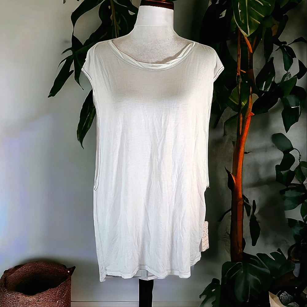 Free People Cream Muscle Tee